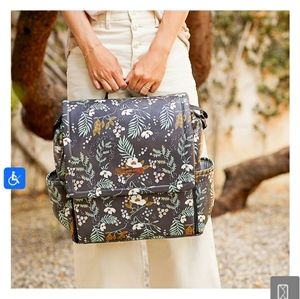 BOXY BACKPACK IN BOTANICAL LEATHERETTE